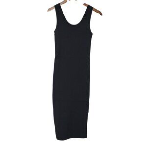 The Drop Yasmin Black Ribbed Knit Tank Midi Dress Womens Size XS NWT
